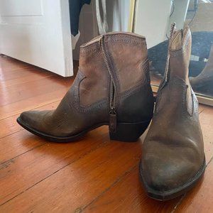 Frye Womens Sacha Dark Brown Cowboy, Western Boot